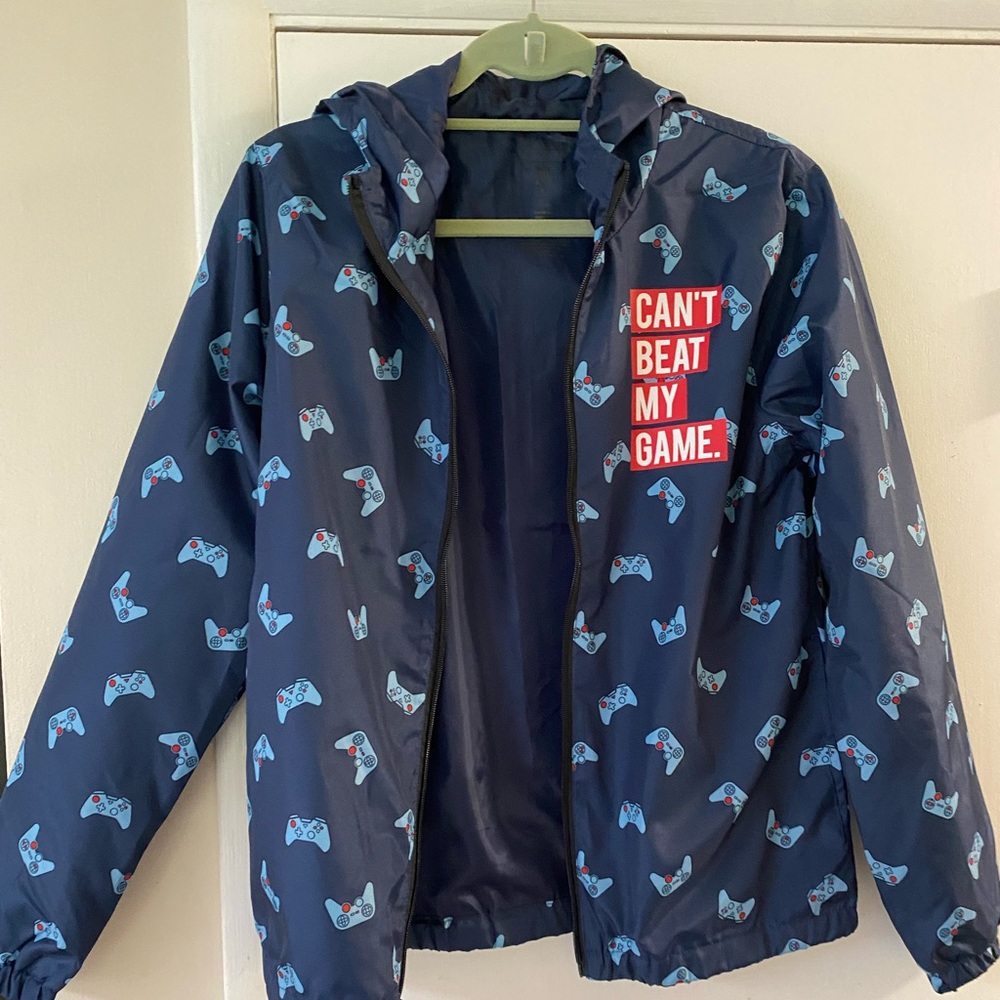 Boys size XL gamer video game controller rain coat